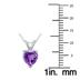 14K White Gold 5MM Heart Amethyst Pendant