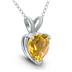 14K White Gold 6MM Heart Citrine Pendant