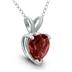 14K White Gold 7MM Heart Garnet Pendant