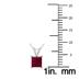 14K White Gold 4MM Square Ruby Pendant
