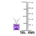 14K White Gold 6MM Square Amethyst Pendant