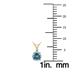 14K Yellow Gold 4MM Round Aquamarine and Diamond Pendant