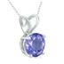 14K White Gold 5MM Round Tanzanite Pendant