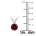 14K White Gold 6MM Round Garnet Pendant