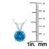 14K White Gold 7MM Round Blue Topaz Pendant