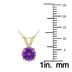 14K Yellow Gold 5MM Round Amethyst Pendant