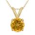 14K Yellow Gold 5MM Round Citrine Pendant