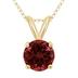 14K Yellow Gold 5MM Round Garnet Pendant
