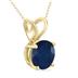 14K Yellow Gold 5MM Round Sapphire Pendant