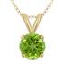 14K Yellow Gold 7MM Round Peridot Pendant