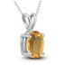 14K White Gold 7x5MM Oval Citrine Pendant