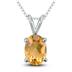 14K White Gold 7x5MM Oval Citrine Pendant