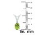 14K White Gold 6x4MM Oval Peridot and Diamond Pendant