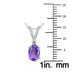 14K White Gold 7x5MM Oval Amethyst and Diamond Pendant