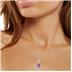 14K White Gold 8x6MM Oval Amethyst and Diamond Pendant