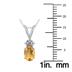 14K White Gold 6x4MM Oval Citrine and Three Stone Diamond Pendant