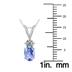 14K White Gold 6x4MM Oval Tanzanite and Three Stone Diamond Pendant