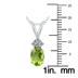 14K White Gold 8x6MM Oval Peridot and Three Stone Diamond Pendant