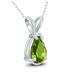 14K White Gold 8x6MM Pear Peridot Pendant