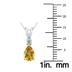 14K White Gold 6x4MM Pear Citrine and Diamond Pendant