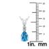 14K White Gold 7x5MM Pear Blue Topaz and Diamond Pendant