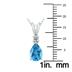 14K White Gold 8x6MM Pear Blue Topaz and Diamond Pendant