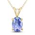 14K Yellow Gold 5x3MM Oval Tanzanite Pendant