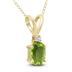 14K Yellow Gold 6x4MM Oval Peridot and Diamond Pendant