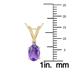 14K Yellow Gold 7x5MM Oval Amethyst and Diamond Pendant