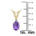 14K Yellow Gold 8x6MM Oval Amethyst and Diamond Pendant