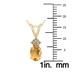 14K Yellow Gold 7x5MM Oval Citrine and Three Stone Diamond Pendant