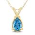 14K Yellow Gold 8x6MM Pear Blue Topaz Pendant