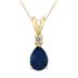 14K Yellow Gold 5x3MM Pear Sapphire and Diamond Pendant