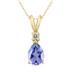 14K Yellow Gold 5x3MM Pear Tanzanite and Diamond Pendant