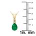 14K Yellow Gold 6x4MM Pear Emerald and Diamond Pendant