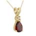 14K Yellow Gold 6x4MM Pear Garnet and Diamond Pendant