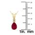 14K Yellow Gold 6x4MM Pear Shaped Ruby and Diamond Pendant