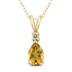 14K Yellow Gold 7x5MM Pear Citrine and Diamond Pendant
