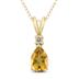 14K Yellow Gold 7x5MM Pear Citrine and Diamond Pendant