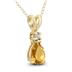 14K Yellow Gold 7x5MM Pear Citrine and Diamond Pendant