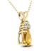 14K Yellow Gold 6x4MM Pear Citrine and Three Stone Diamond Pendant