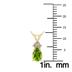 14K Yellow Gold 6x4MM Pear Peridot and Three Stone Diamond Pendant