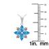 3/4 Carat TW Blue Topaz and Diamond Flower Pendant in 10K White Gold