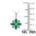 3/4 Carat TW Emerald and Diamond Flower Pendant in 10K White Gold