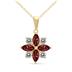 3/4 Carat TW Garnet and Diamond Flower Pendant in 10K Yellow Gold