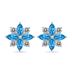 1 Carat TW Blue Topaz and Diamond Flower Earrings in 10K White Gold