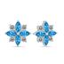 1 Carat TW Blue Topaz and Diamond Flower Earrings in 10K White Gold