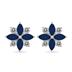 1 Carat TW Sapphire and Diamond Flower Earrings in 10K White Gold