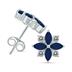 1 Carat TW Sapphire and Diamond Flower Earrings in 10K White Gold