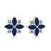1 Carat TW Sapphire and Diamond Flower Earrings in 10K White Gold